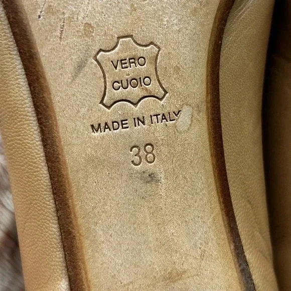 Diane B Vintage Camel Buckle Toe Leather Flats - Picture 5 of 11